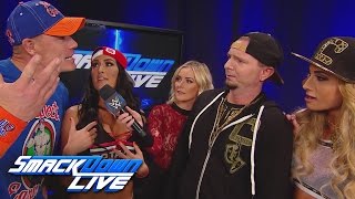 John Cena amp Nikki Bella challenge James Ellsworth amp Carmella SmackDown LIVE Feb 28 2017 [upl. by Anpas382]