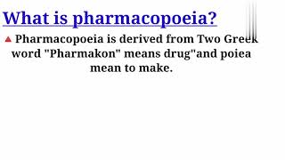 What is pharmacopoeiasPharmacopoeias [upl. by Giulio]