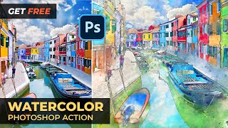 Free Download  Watercolor Photoshop Action [upl. by Ylimme]