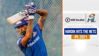 Hardik Pandyas net session  हार्दिक का नेट सेशन  IPL 2021 [upl. by Suiluj]