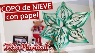 Copo de nieve de papel fácil en 3D ❄ ¿Cómo hacerlo [upl. by Rebba228]