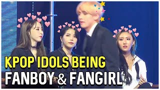 Kpop Idols Fanboying And Fangirling Over BTS [upl. by Desiri]