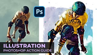 Illustration Sketch Painting Photoshop Action Guide [upl. by Elvie]