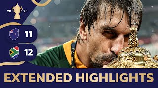 EXTENDED HIGHLIGHTS  Rugby World Cup 2023 final  New Zealand v South Africa [upl. by Linsk]