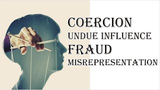 Coercion Undue Influence Fraud Misrepresentation  Indian Contract Act 1872  Law Guru [upl. by Ycat]