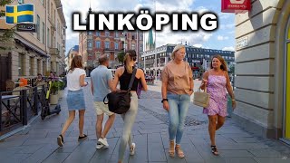 Walking in Linköping Sweden 2021  City Tour and Cathedral [upl. by Rekcut]