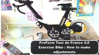 ProForm Tour de France Adjustments [upl. by Nosila]