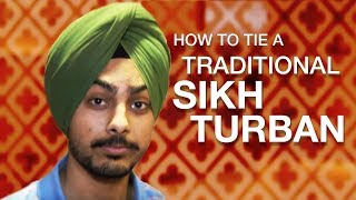 How to tie a traditional Sikh turban [upl. by Ffoeg733]