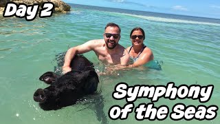 Symphony of the Seas Day 2  CocoCay Bahamas  Swimming with Pigs  Royal Caribbean 2022 [upl. by Ocisnarf986]