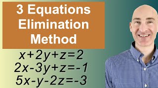 Solving Systems of 3 Equations Elimination [upl. by Cesar]