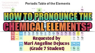 HOW TO PRONOUNCE THE 118 ELEMENTS IN PERIODIC TABLE  Teacher Maureen [upl. by Marvel]