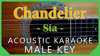 Chandelier Sia Acoustic Karaoke  Male Key [upl. by Maurene]