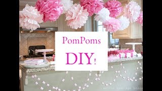 How to DIY Tissue Pom Poms EASYampQUICK Tutorial [upl. by Nelyaw]