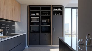 Exedra standard  Pocket door system  Fitting the mechanism to the cabinet [upl. by Yrtnahc]