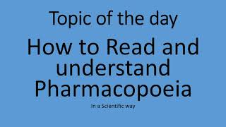 How to read Pharmacopoeia an insight [upl. by Laundes]