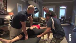 Total Divas Season 1 Episode 7 clip Nikki Bella stretches with John Cena [upl. by Kecaj]