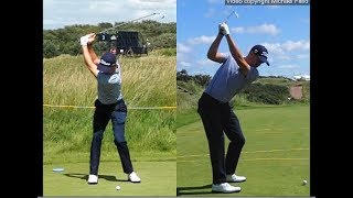 Justin Thomas golf swing  Long Iron faceon amp downtheline July 2017 [upl. by Mcgrody780]