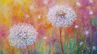 Dandelion Wildflowers LIVE Beginner Acrylic Painting Tutorial [upl. by Nichole]