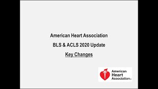 AHA BLS amp ACLS 2020 Update  Key changes [upl. by Nwahc]