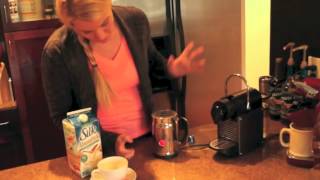 Nespresso Aeroccino Plus Frother Review Frothing Almond Milk [upl. by Caylor]