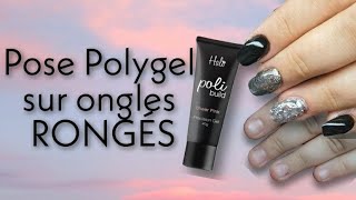 TUTO  POSE POLYGEL SUR ONGLES RONGÉS [upl. by Mera]